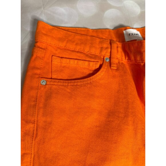 FRAME Women’s 35x29 Le Slouch Jeans Orange Crush Low Rise Straight Leg NWT - Picture 5 of 8